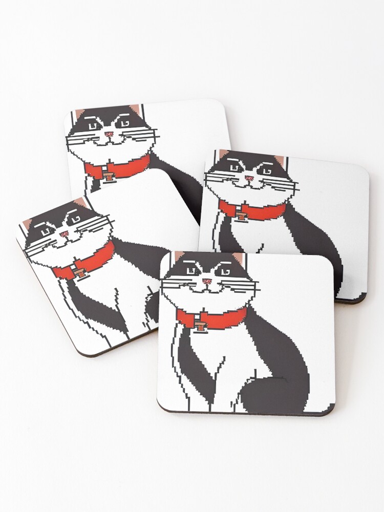 Thumbnail 1 of 5, Coasters (Set of 4), Pixel Style Cat Design designed and sold by DeepSeeAI.