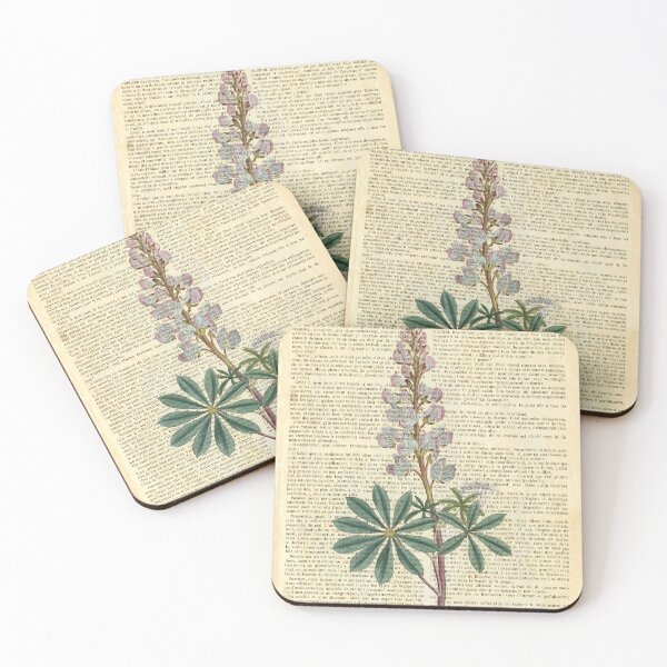 Item preview, Botanical print, on old book page - Delphinium  designed and sold by Art by Lilia.