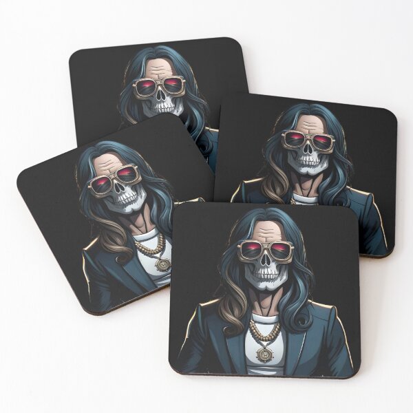 Item preview, Rocker skull with long hair. Heavy Metal Skull 4 designed and sold by altohero.