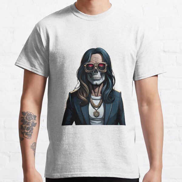 Cráneo Rockero con pelo largo. Heavy Metal Skull 4 Camiseta clásica