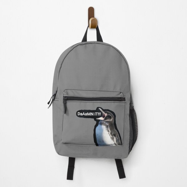 Item preview, Grey background Galapagos Penguin says Damn It (#808080) designed and sold by SBPenguins.
