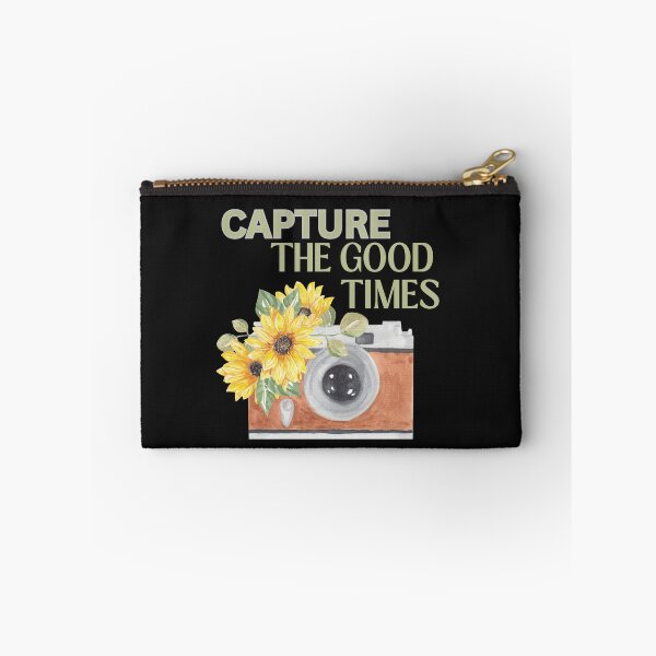 Item preview, Capture the good times, camera with flowers, camera quote designed and sold by JDreaming.