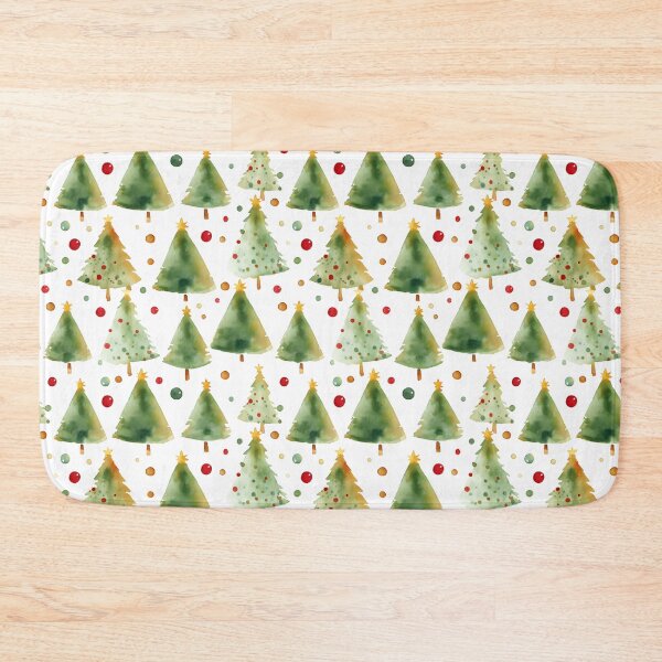 Item preview, Watercolor Green Christmas Tree Simple Pattern designed and sold by ClairesPatterns.