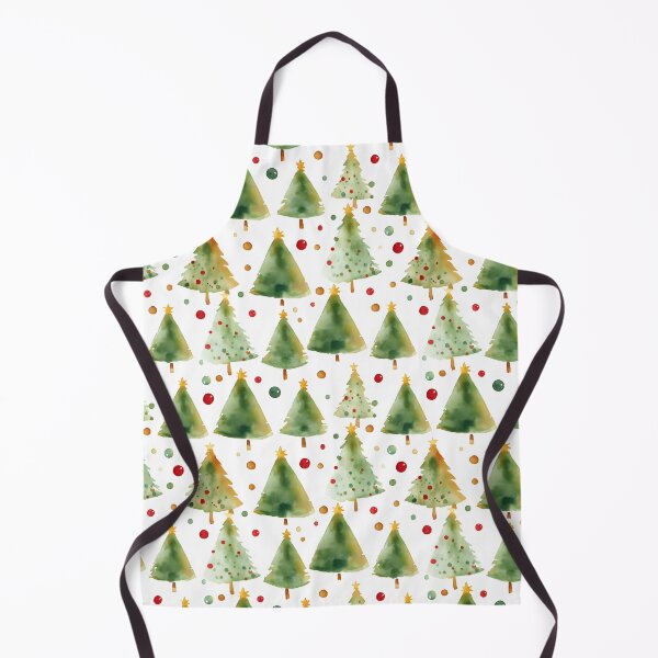 Item preview, Watercolor Green Christmas Tree Simple Pattern designed and sold by ClairesPatterns.