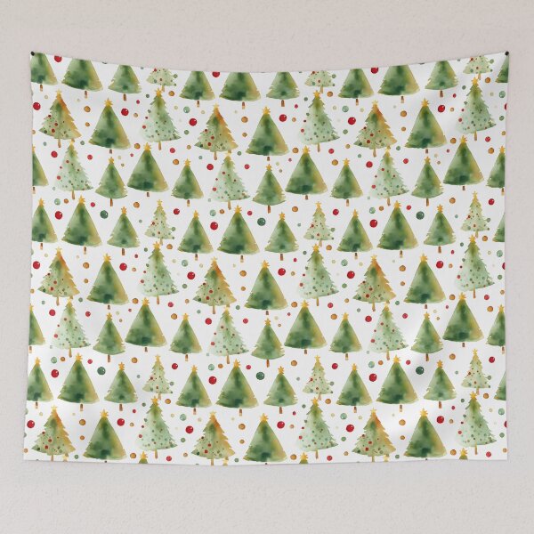 Artikelvorschau, Aquarell-grüner Weihnachtsbaum-einfaches Muster entworfen und verkauft von ClairesPatterns.