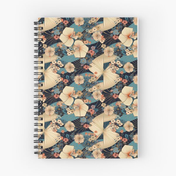 Artikelvorschau, Navy Furoshiki with Lotus Petals and Flowers entworfen und verkauft von BearNoises.