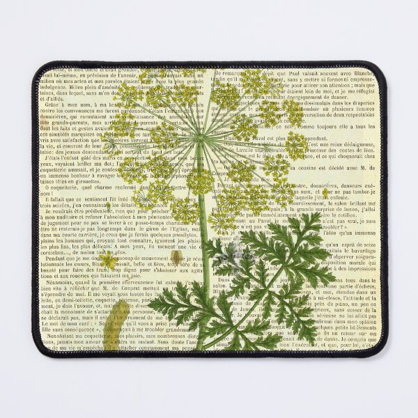 Item preview, Botanical print, on old book page - Deadly carrot designed and sold by Art by Lilia.