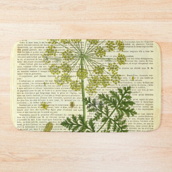 Item preview, Botanical print, on old book page - Deadly carrot designed and sold by Art by Lilia.