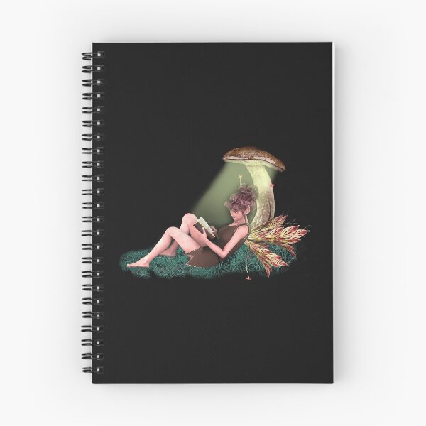 Item preview, Fairy faerie elf sitting under toadstool reading a book designed and sold by Fantasyart123.