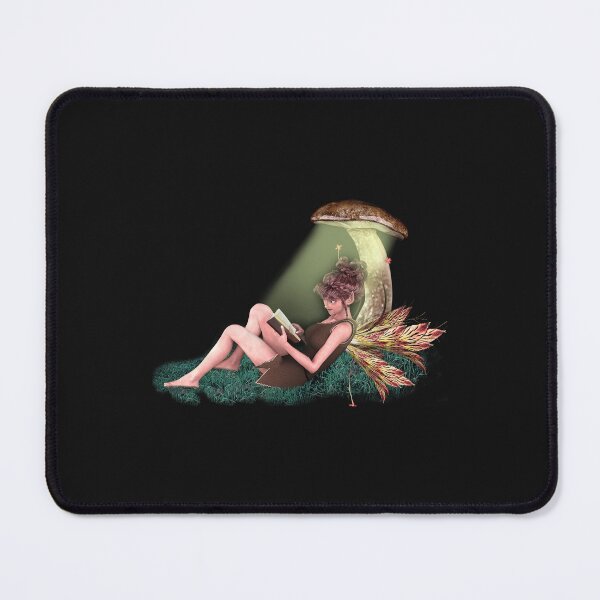 Item preview, Fairy faerie elf sitting under toadstool reading a book designed and sold by Fantasyart123.