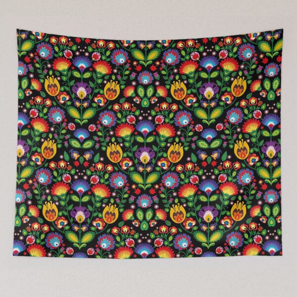 Item preview, Wycinanki Folklor colorful pattern - black designed and sold by FK-UK.