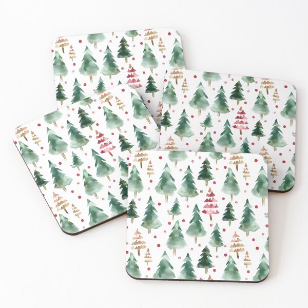 Item preview, Simple Watercolor Painted Christmas Tree Pattern  designed and sold by ClairesPatterns.
