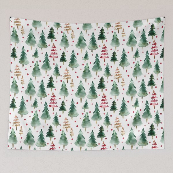 Item preview, Simple Watercolor Painted Christmas Tree Pattern  designed and sold by ClairesPatterns.