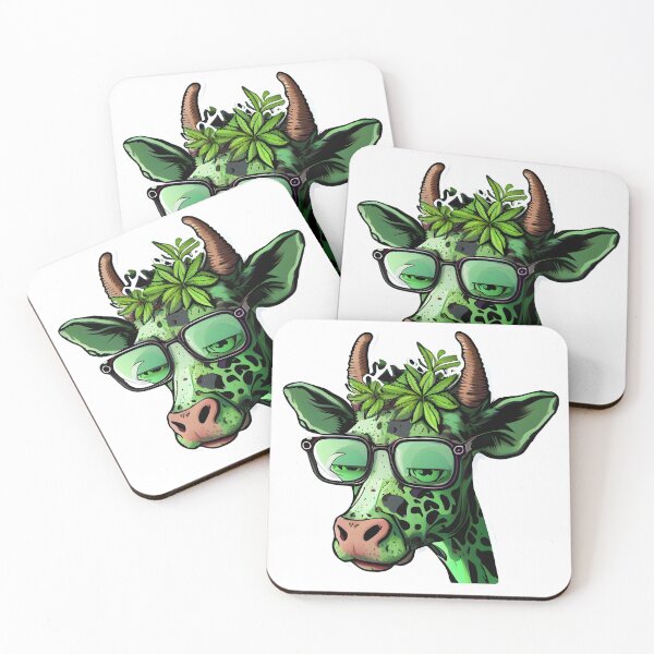 Item preview, cute high cow smoking weed designed and sold by futuresimo04.