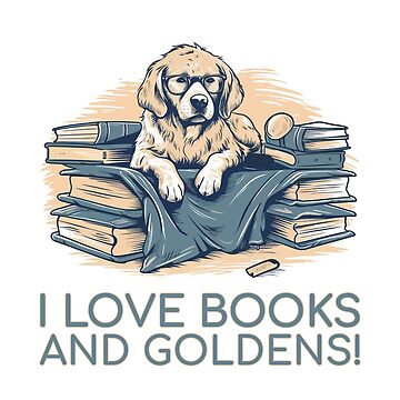 Vorschaubild zum Design Golden Retriever Bücherwurm – ein gemütliches Design für Buchliebhaber von brindled