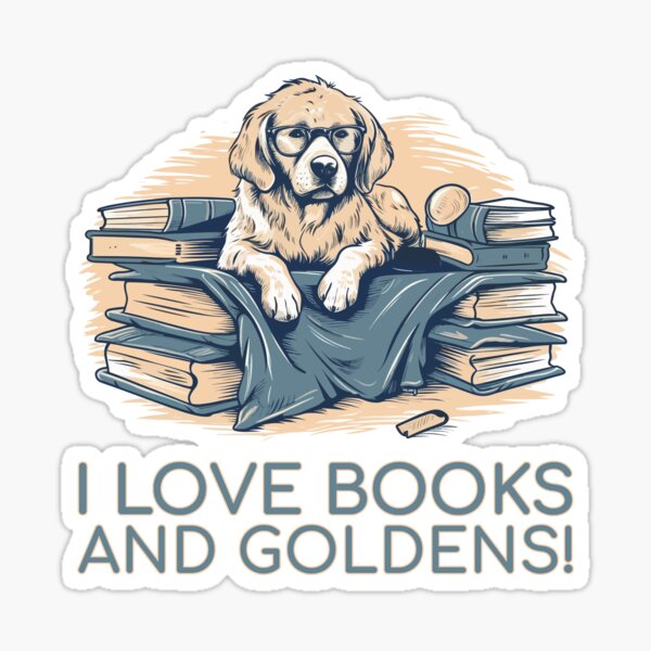 Item preview, Golden Retriever Bücherwurm – ein gemütliches Design für Buchliebhaber designed and sold by brindled.