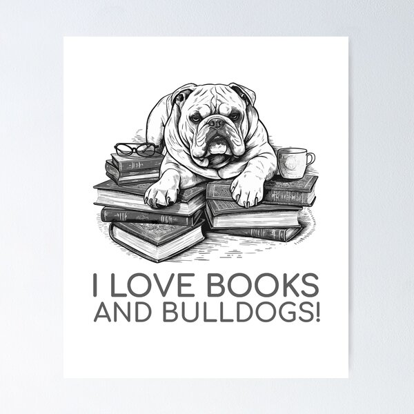 Item preview, English Bulldog Bookworm: un diseño acogedor para los amantes de los libros designed and sold by brindled.