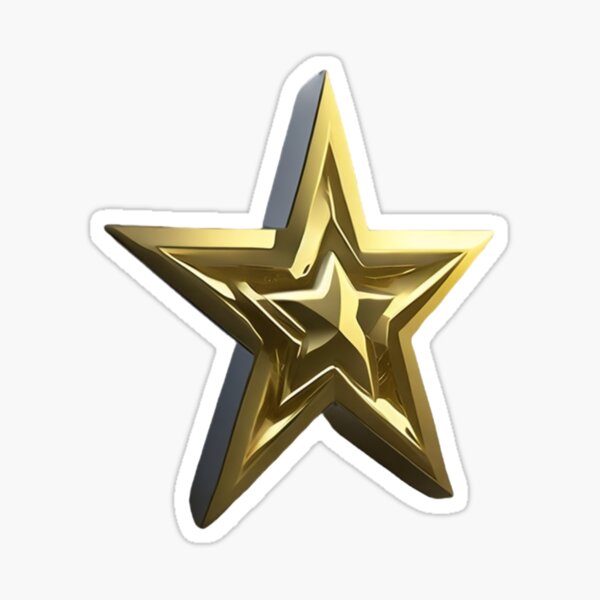 Estrella de Metal Dorada. Metal Star 5 Pegatina