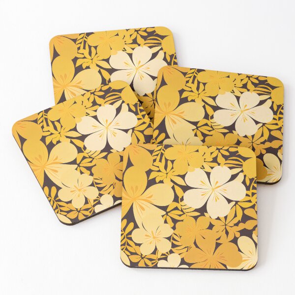 Item preview, Retro Yellow Floral Pattern designed and sold by MTJ-Mushrooms.