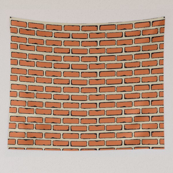 Item preview, Patterned wall texture of orange bricks joined with cement designed and sold by Sock Garden.