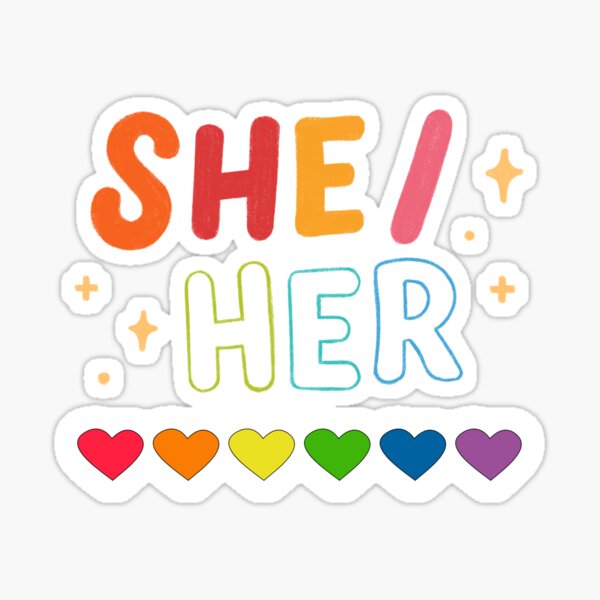 Item preview, she/her pronouns pride LGBTIQA+ designed and sold by REMDOL.