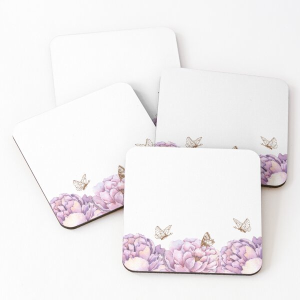 Item preview, delicate pink peonies with butterflies designed and sold by Tatty-shop.