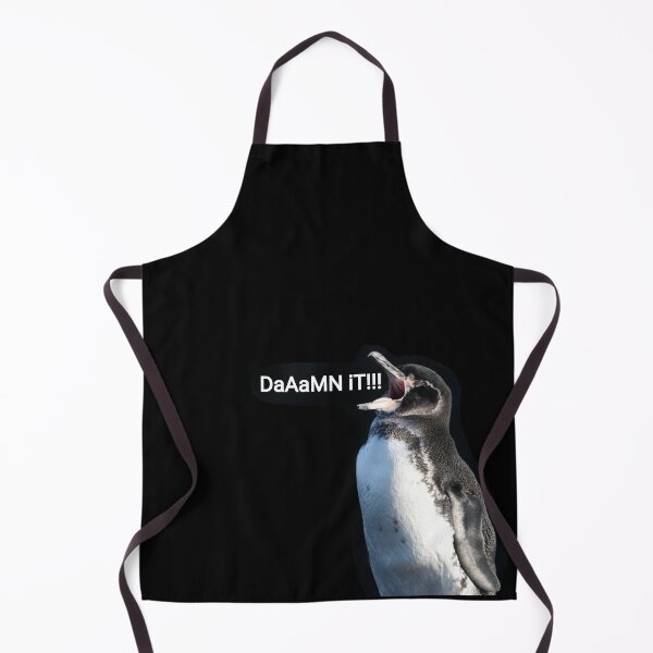 Artikelvorschau, Black background Galapagos Penguin says Damn It (#000000) entworfen und verkauft von SBPenguins.