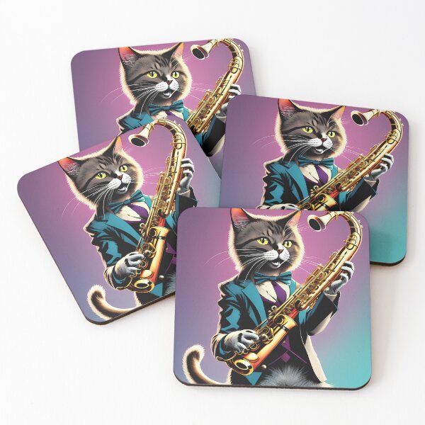 Item preview, Saxophone And Dance_Funny Cat designed and sold by AgataKaja.