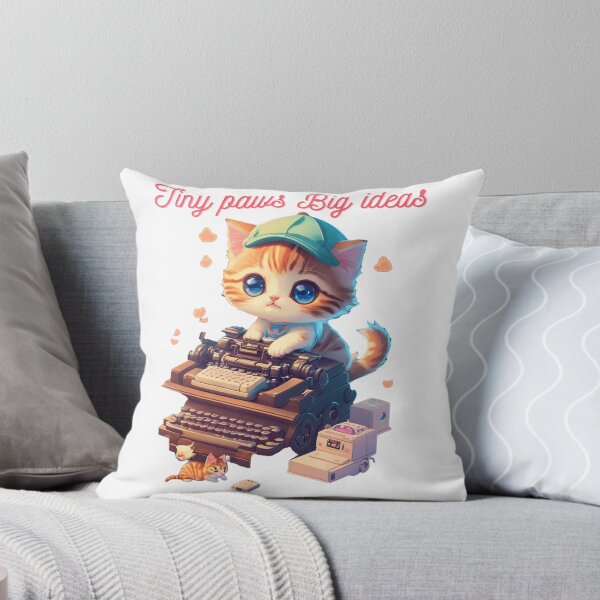 Item preview, Tiny Paws, Big Ideas - Kitten Typing on a Typewriter designed and sold by ARESUSTAR.