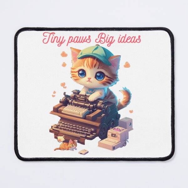 Item preview, Tiny Paws, Big Ideas - Kitten Typing on a Typewriter designed and sold by ARESUSTAR.