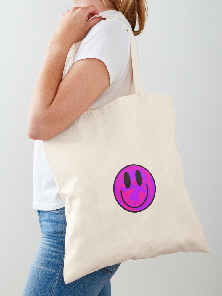 Pastel Purple Dripping Smiley Tote Bag