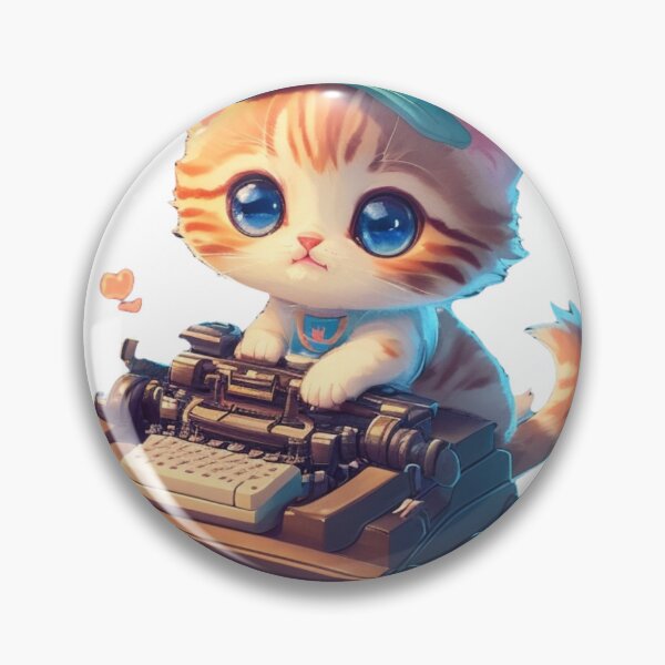 Item preview, Tiny Paws, Big Ideas - Kitten Typing on a Typewriter designed and sold by ARESUSTAR.