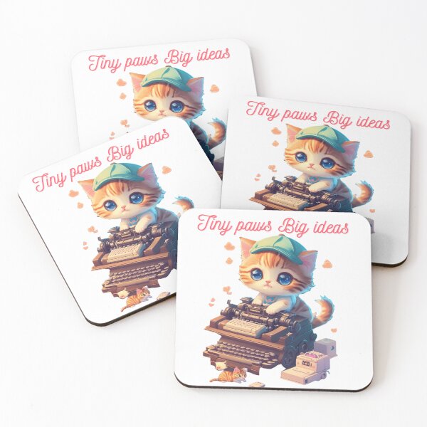Item preview, Tiny Paws, Big Ideas - Kitten Typing on a Typewriter designed and sold by ARESUSTAR.