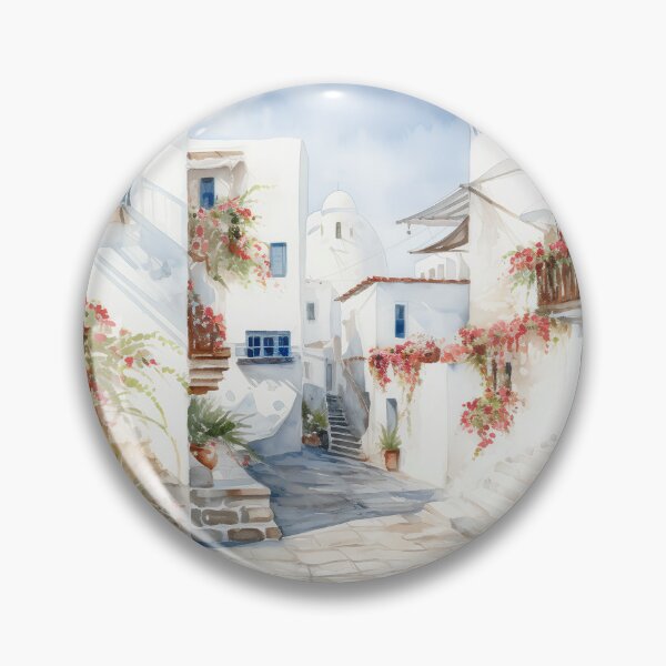 Item preview, Beautiful Mykonos Island Watercolor designed and sold by cetakulang.