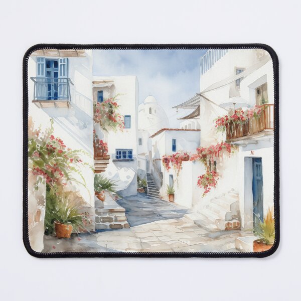 Item preview, Beautiful Mykonos Island Watercolor designed and sold by cetakulang.