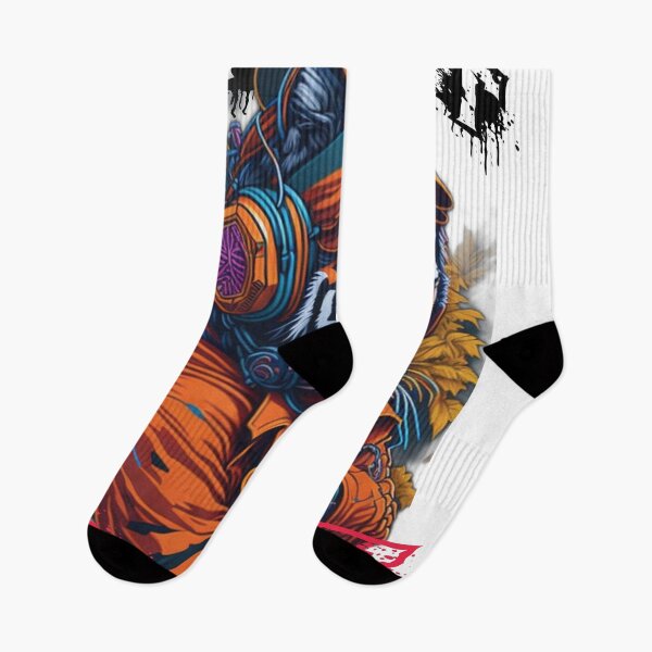 Item preview, SMART TIGER colourful graffiti of a Tiger as DJ designed and sold by catsh-the-waves.