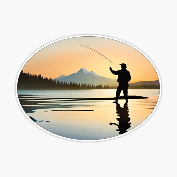 Fly Fishing - A Fly Fishing Design Sticker for Sale by Mindful-Designs