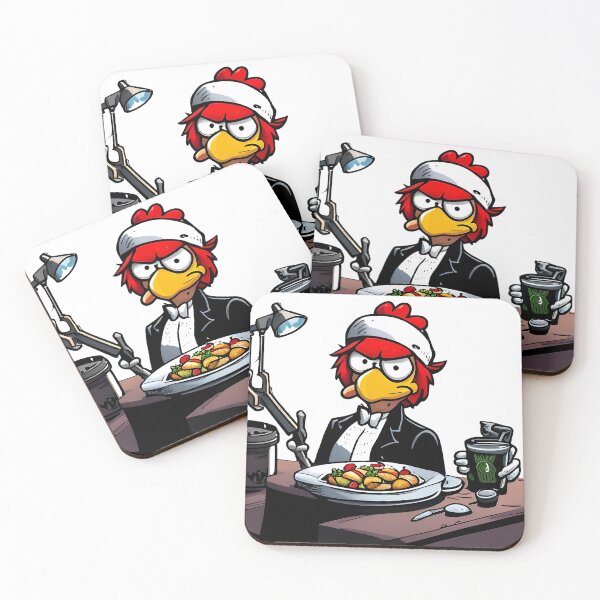 Item preview, Cartoon man sitting at desk with food plate designed and sold by LooperSDart.