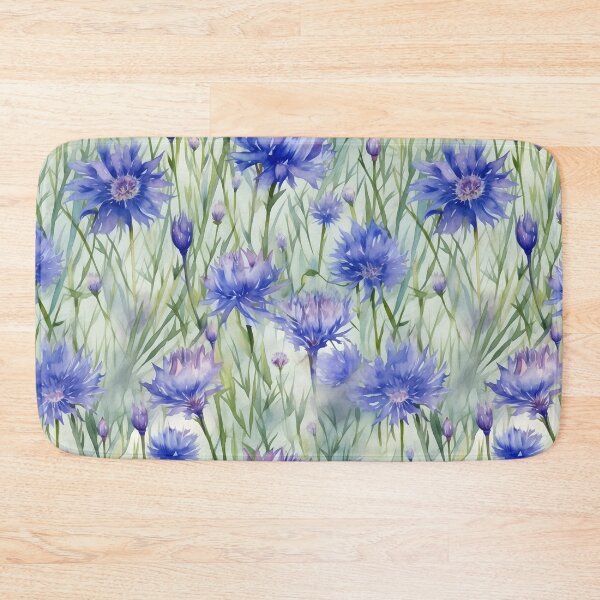 Item preview, Blue and Mauve Cornflowers Corn Flower Floral Watercolor Wildflower Pattern designed and sold by ClairesPatterns.