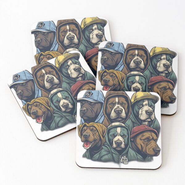 Item preview, portrait of dogs with caps designed and sold by BladiWear.