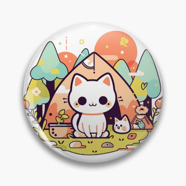Item preview, Feline Explorer - Cute Cat Hiking Through Scenic Trails Sticker designed and sold by Cute Critters Stickers.