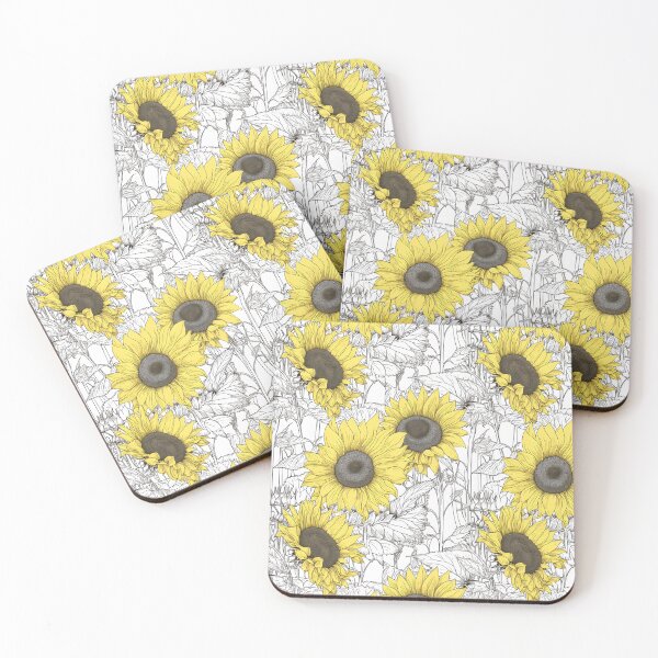 Item preview, Sunflower Sun Flower Tile Neutral Bloom Watercolor Pattern designed and sold by ClairesPatterns.