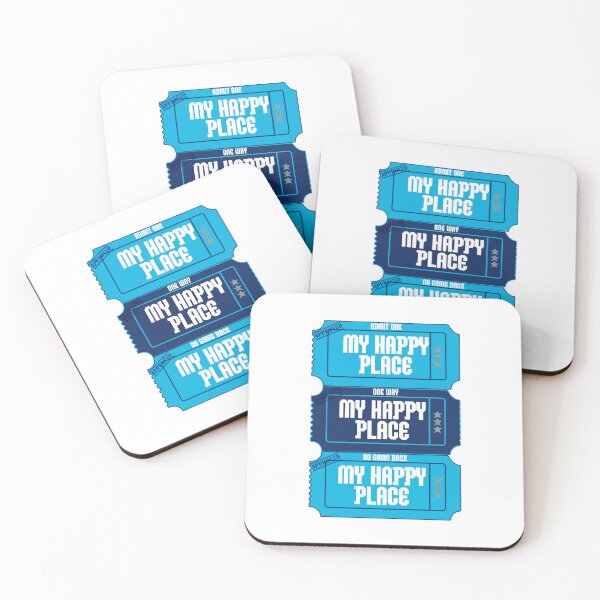 Item preview, MY HAPPY PLACE ticket - blue designed and sold by Julia Santos.