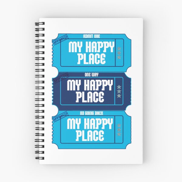 Item preview, MY HAPPY PLACE ticket - blue designed and sold by Julia Santos.