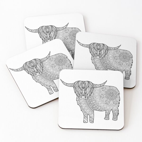 Artikelvorschau, Highland Coo entworfen und verkauft von Zen's Doodles.
