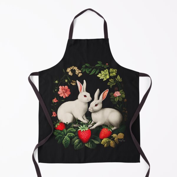 Item preview, A Pair of Albino Bunnies with Berries designed and sold by Apricitae Boutique.