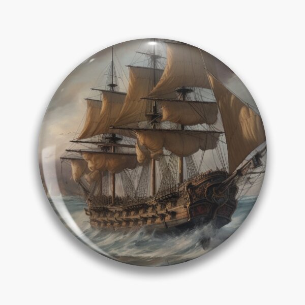 Item preview, Naval Battle Between Pirate Sailing Ships, Caribbean Seascape #1 designed and sold by AntielARt.