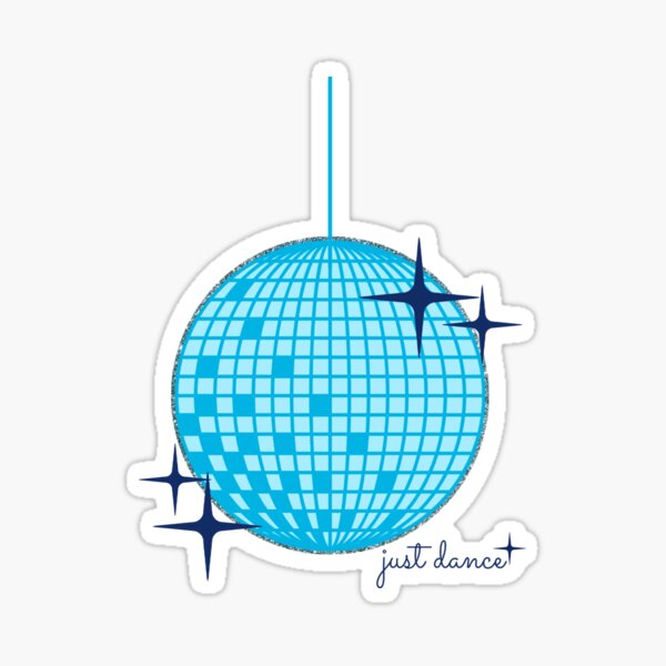 dance disco ball - blue Sticker for Sale by Julia Santos