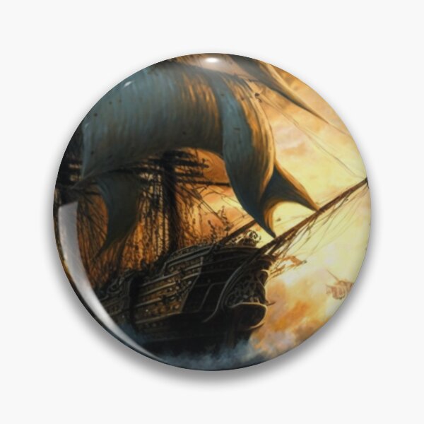 Item preview, Naval Battle Between Pirate Sailing Ships, Caribbean Seascape #2 designed and sold by AntielARt.