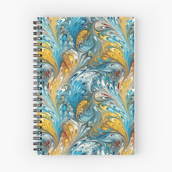 Item preview, Blue and Yellow Ebru Style designed and sold by pinkal.